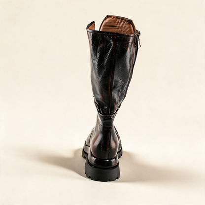 A.S.98 ARDEN Cognac tall boots, leather and finishing detail 