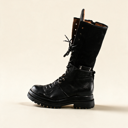 A.S.98 ARDEN Black tall boots, outer side profile 