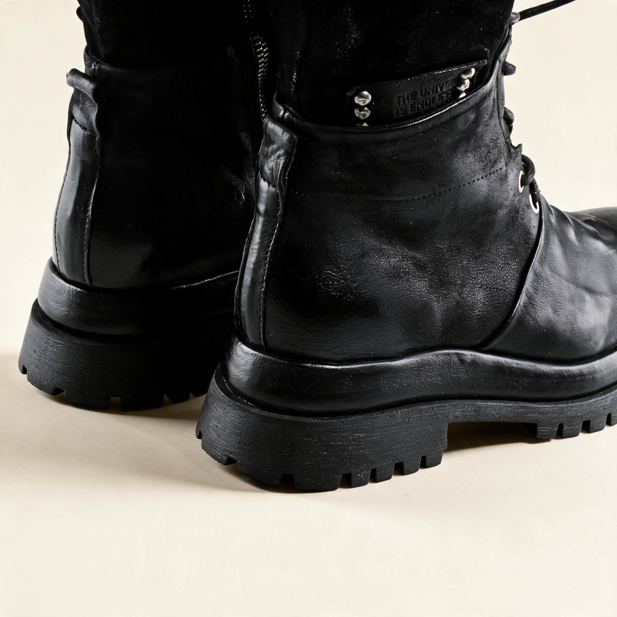 A.S.98 ARDEN Black tall boots, heel and sole detail 