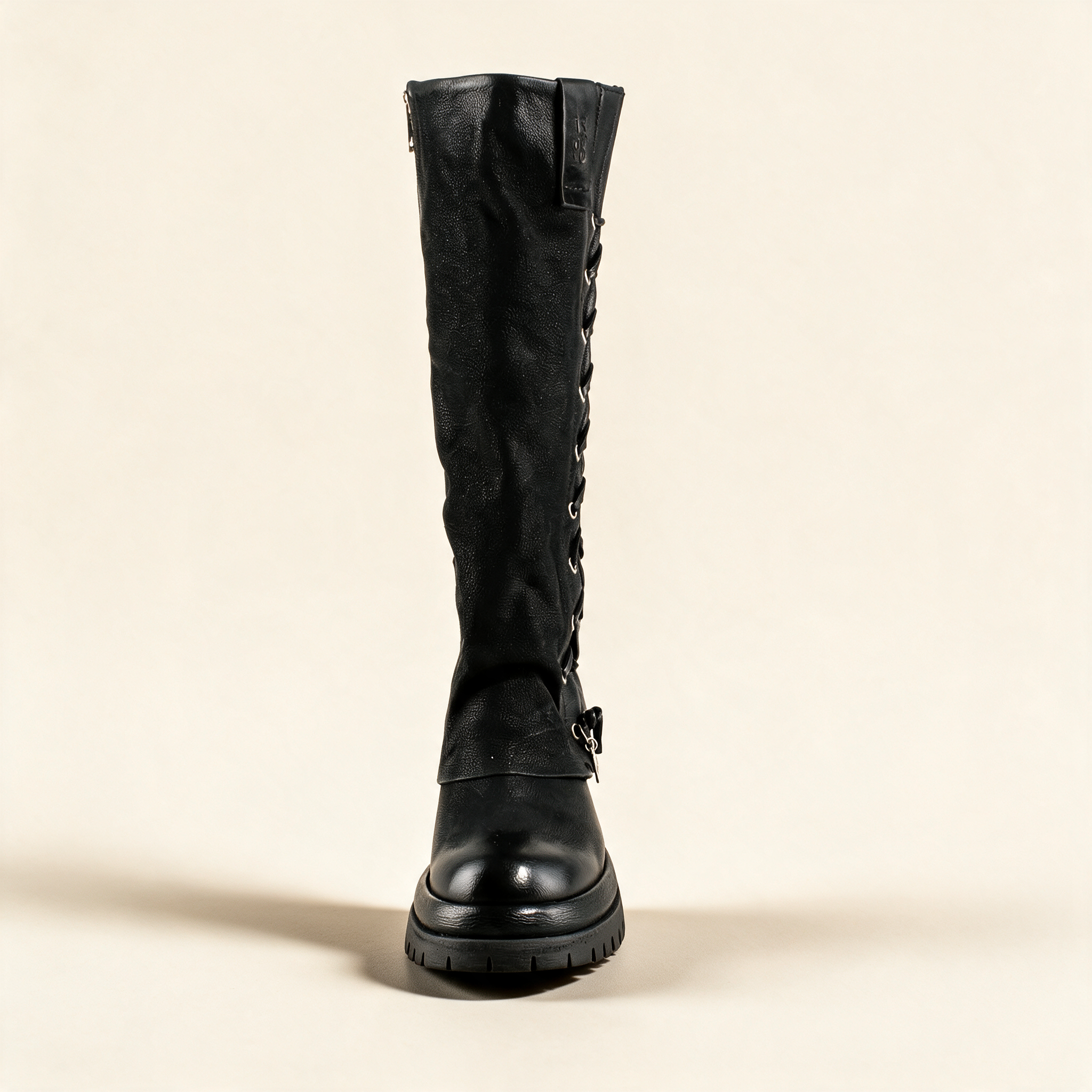 A.S.98 VALORA Black tall boots, rear view 