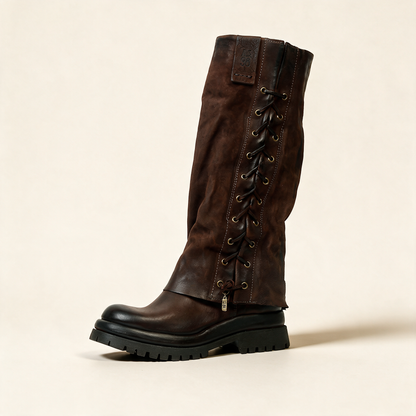 A.S.98 VALORA Ebony tall boots, single three-quarter view 