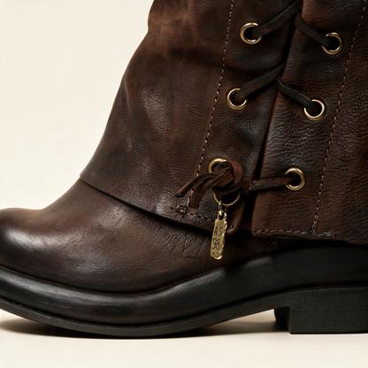 A.S.98 VALORA Ebony tall boots, front view 