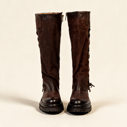 A.S.98 VALORA Ebony tall boots, rear view 