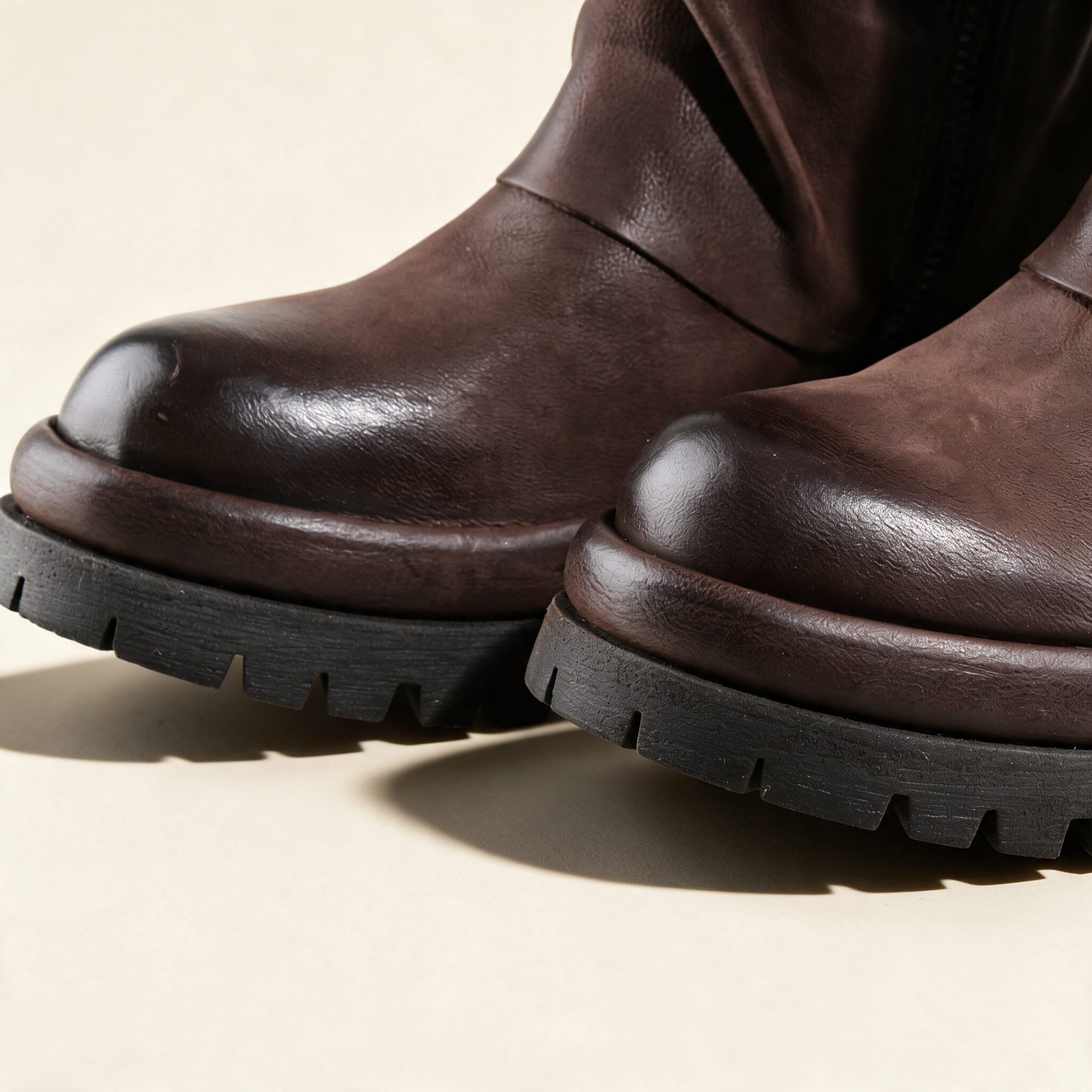 A.S.98 VALORA Ebony tall boots, hardware and construction detail 