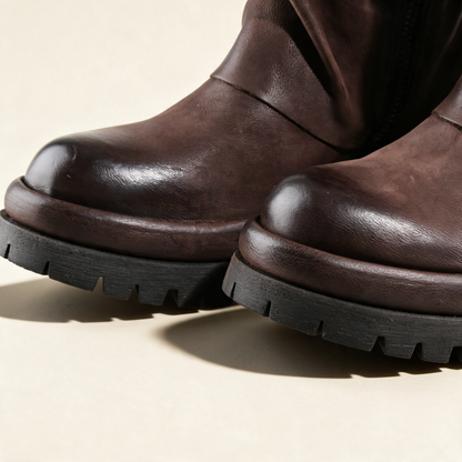 A.S.98 VALORA Ebony tall boots, hardware and construction detail 