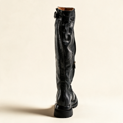 A.S.98 ECLIPSE Charcoal knee-high boots, alternate side view 