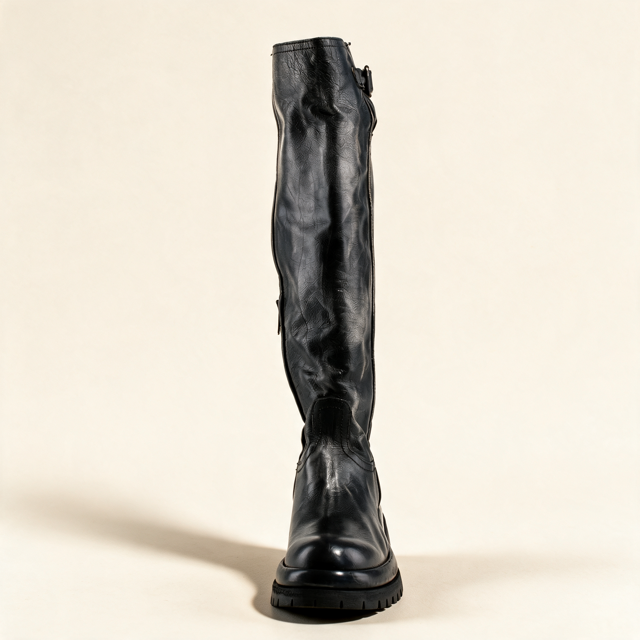 A.S.98 ECLIPSE Charcoal knee-high boots, rear view 
