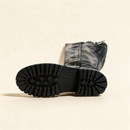 A.S.98 ECLIPSE Charcoal knee-high boots, outsole view 