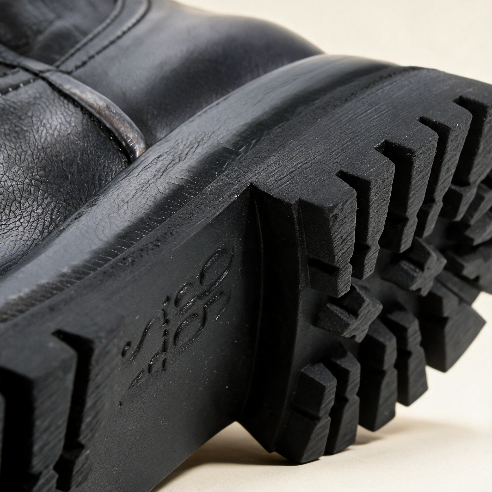 A.S.98 ECLIPSE Charcoal knee-high boots, leather and finishing detail 