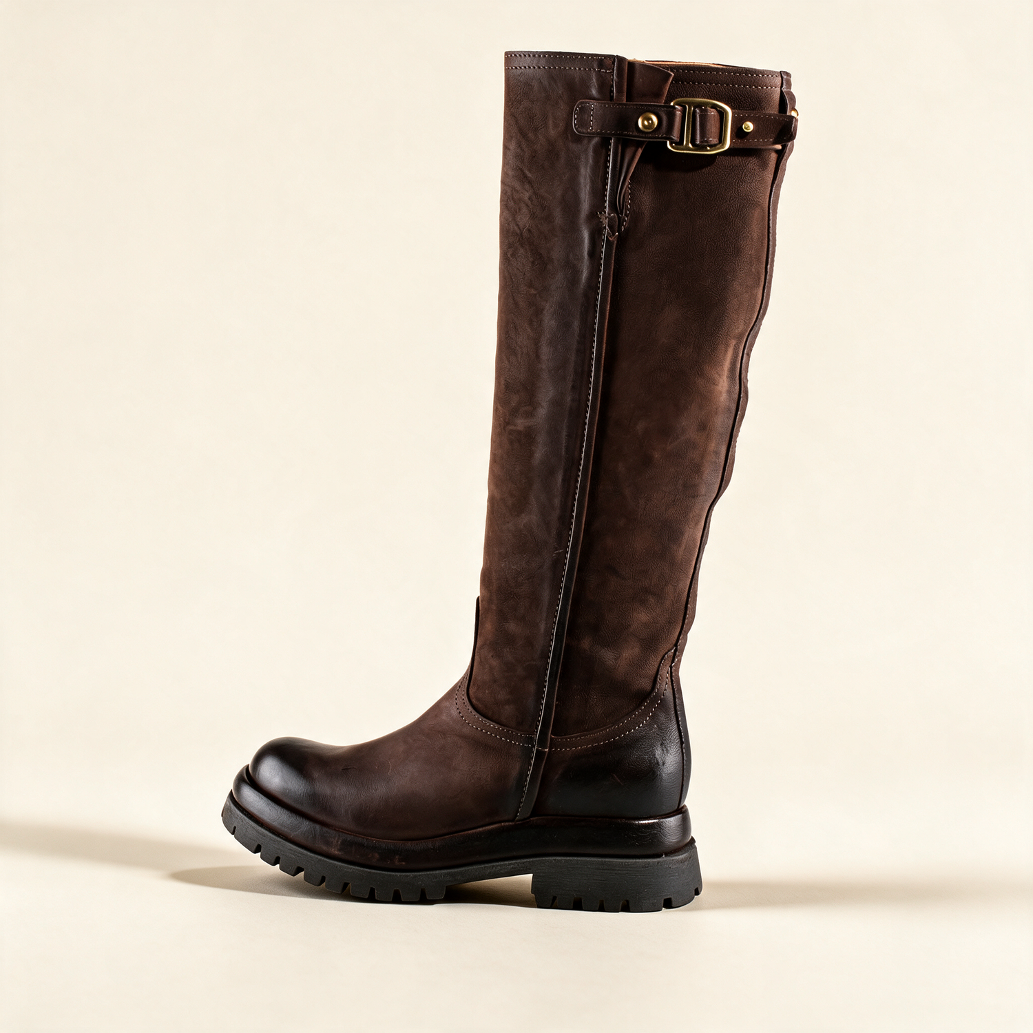 A.S.98 ECLIPSE Ebony knee-high boots, outer side profile 