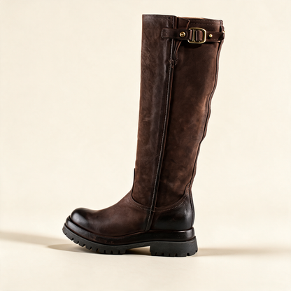 A.S.98 ECLIPSE Ebony knee-high boots, outer side profile 