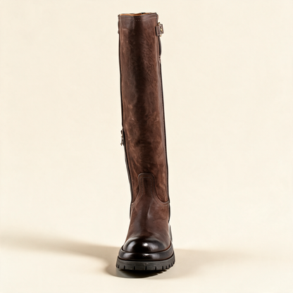 A.S.98 ECLIPSE Ebony knee-high boots, rear view 