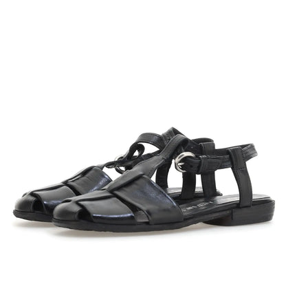 Zania A.S.98 Black Leather Sandal Summer 25 