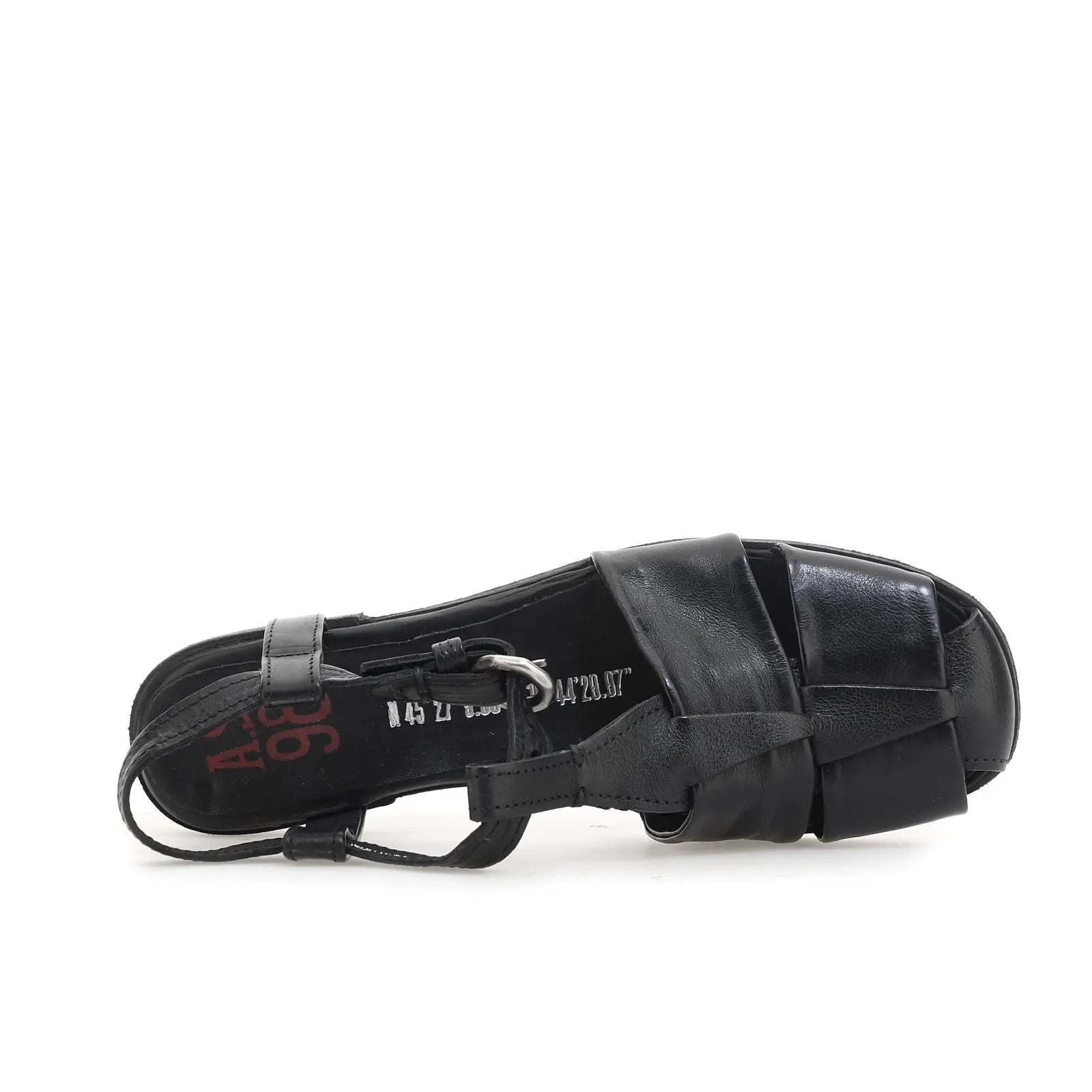 Zania A.S.98 Black Leather Sandal Summer 25 