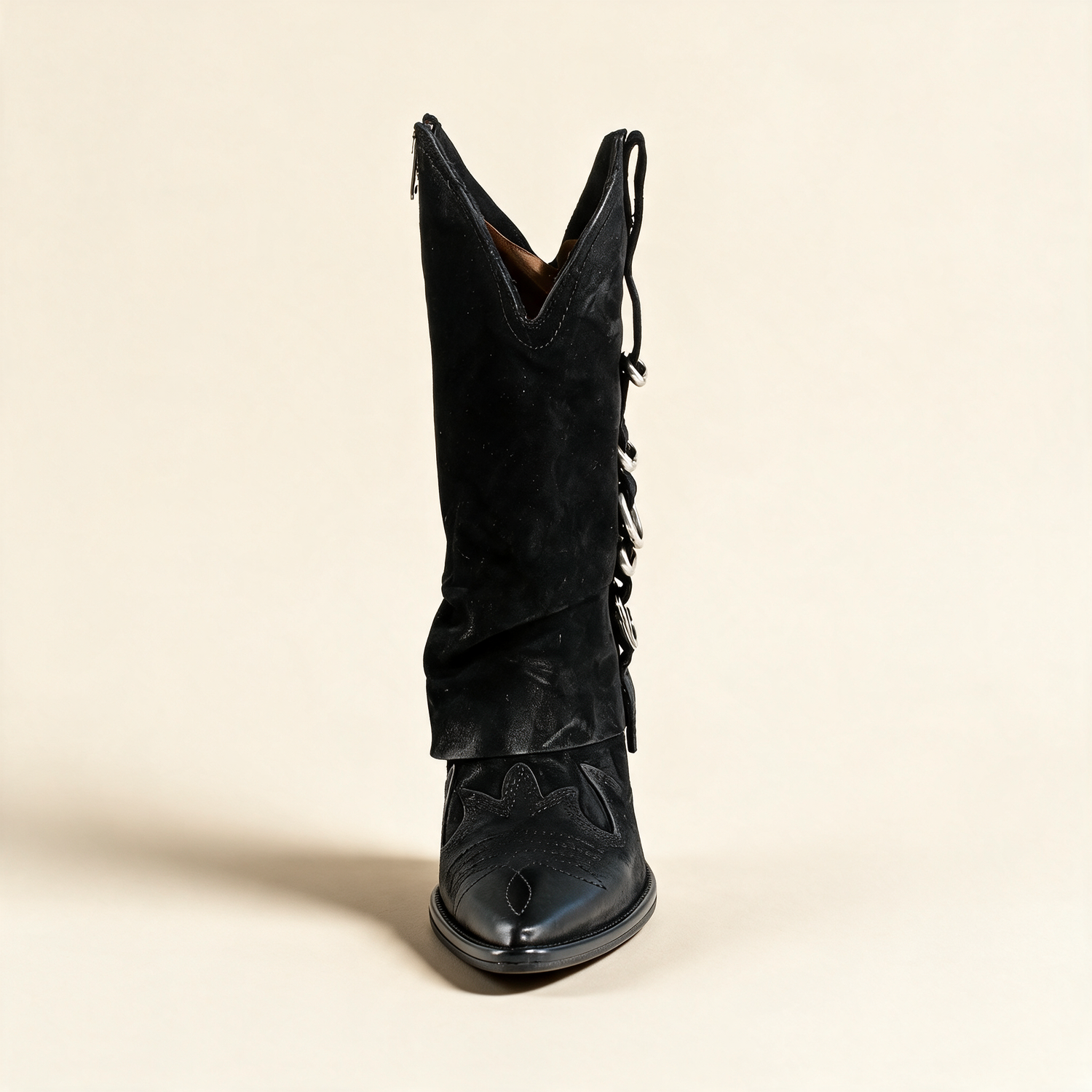 A.S.98 SOLARA Black western boots, rear view 