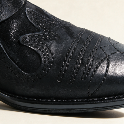 A.S.98 SOLARA Black western boots, heel and sole detail 