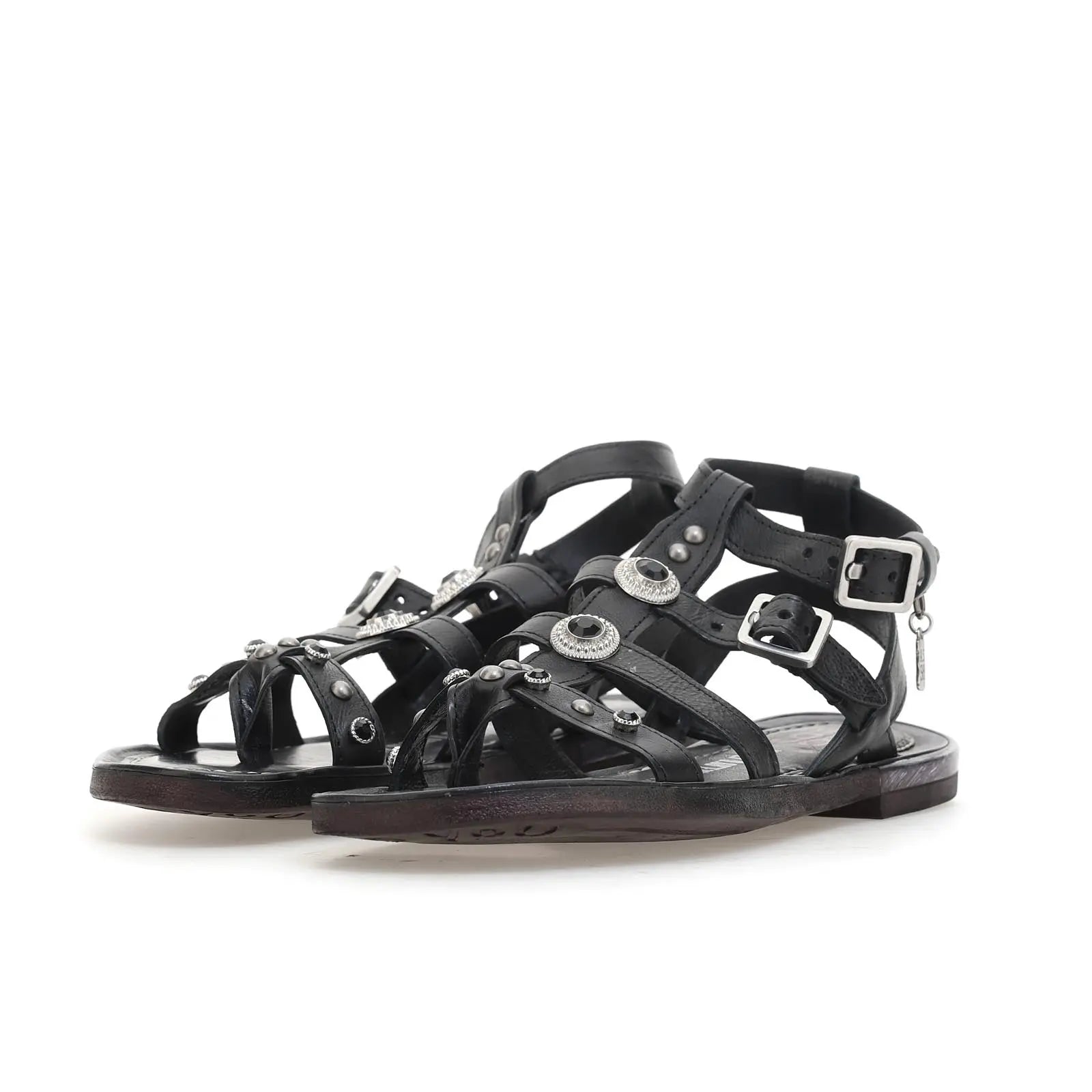 Grant A.S.98 Black Summer 25 Leather Sandal 