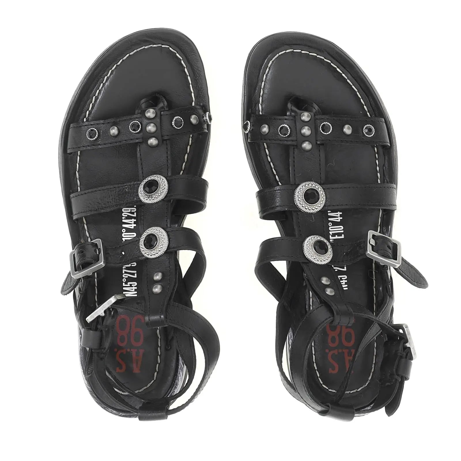 Grant A.S.98 Black Summer 25 Leather Sandal 