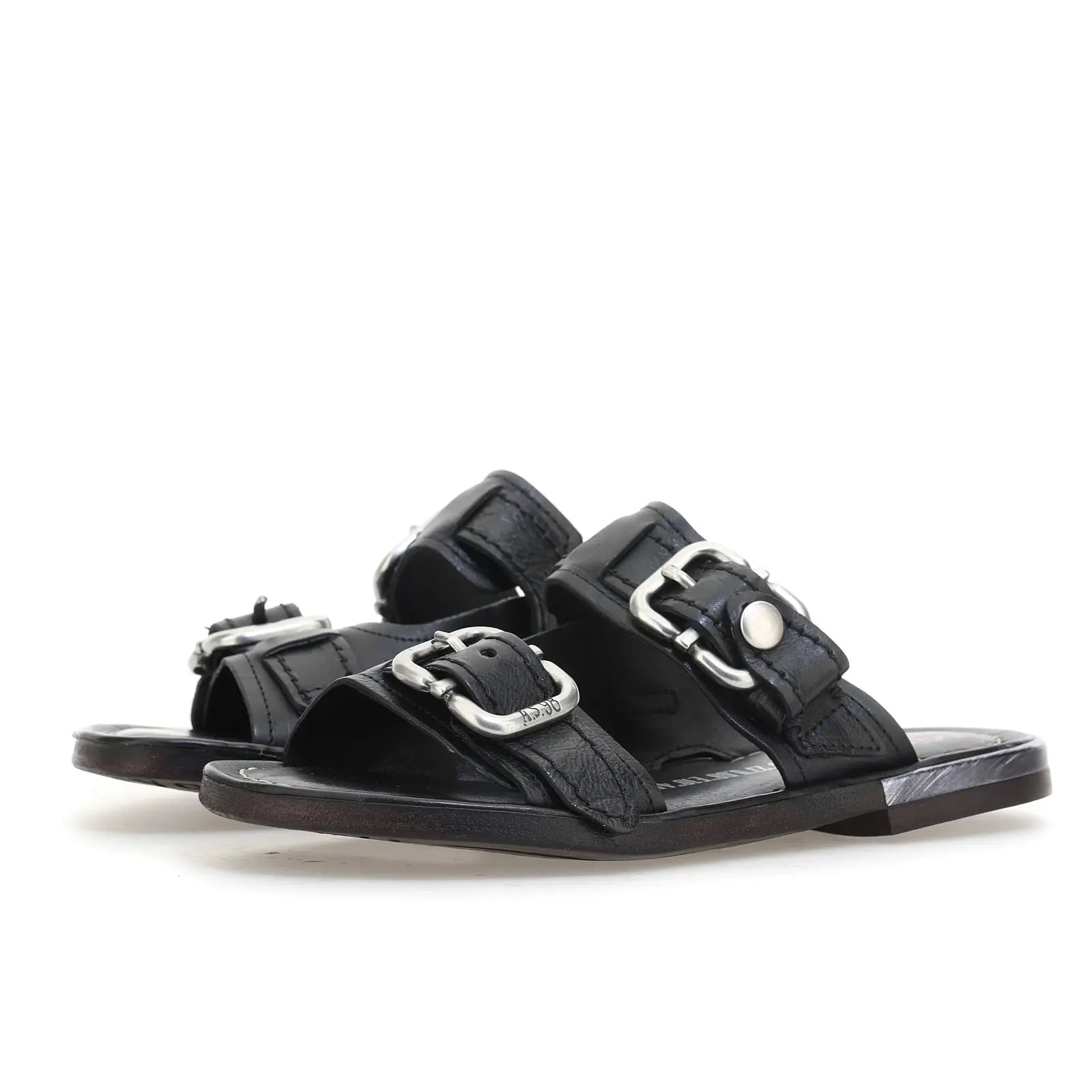 Gavin A.S.98 Black Summer 25 Leather Sandal 