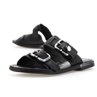 Gavin A.S.98 Black Summer 25 Leather Sandal 