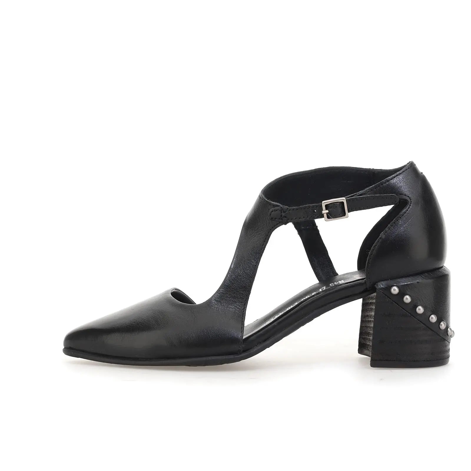 Vincent A.S.98 Black Summer 25 Leather Healed Sandal 