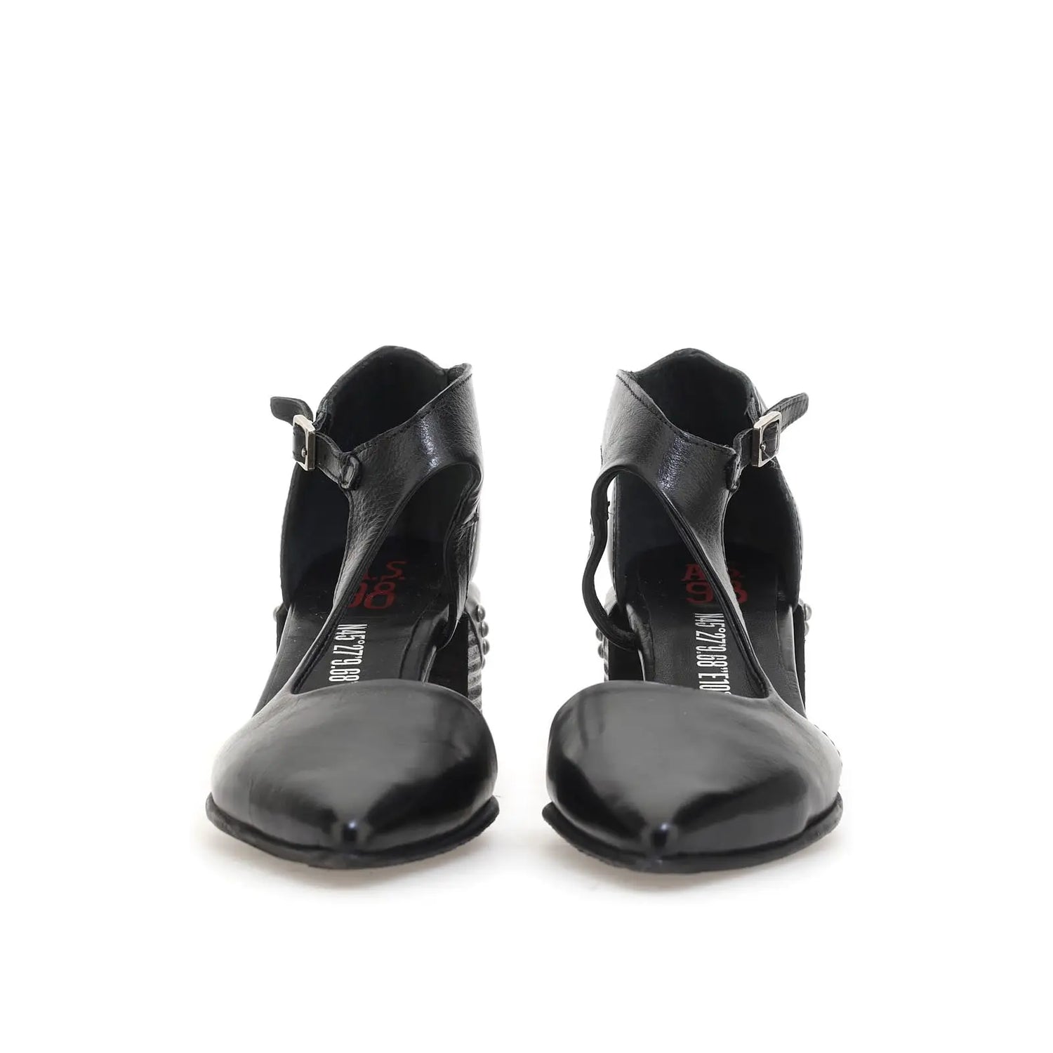 Vincent A.S.98 Black Summer 25 Leather Healed Sandal 