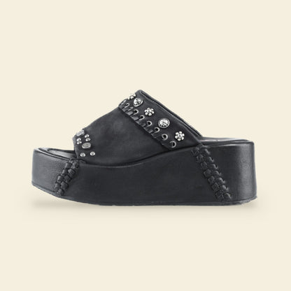 A.S.98 RIBELLA light blue Italian leather platform sandal 