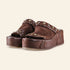 A.S.98 RIBELLA Ebony Italian leather platform sandal, pair three-quarter view 