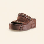 A.S.98 RIBELLA Ebony Italian leather platform sandal, single three-quarter view #color_ebony