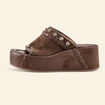 A.S.98 RIBELLA Ebony Italian leather platform sandal, outer side profile 