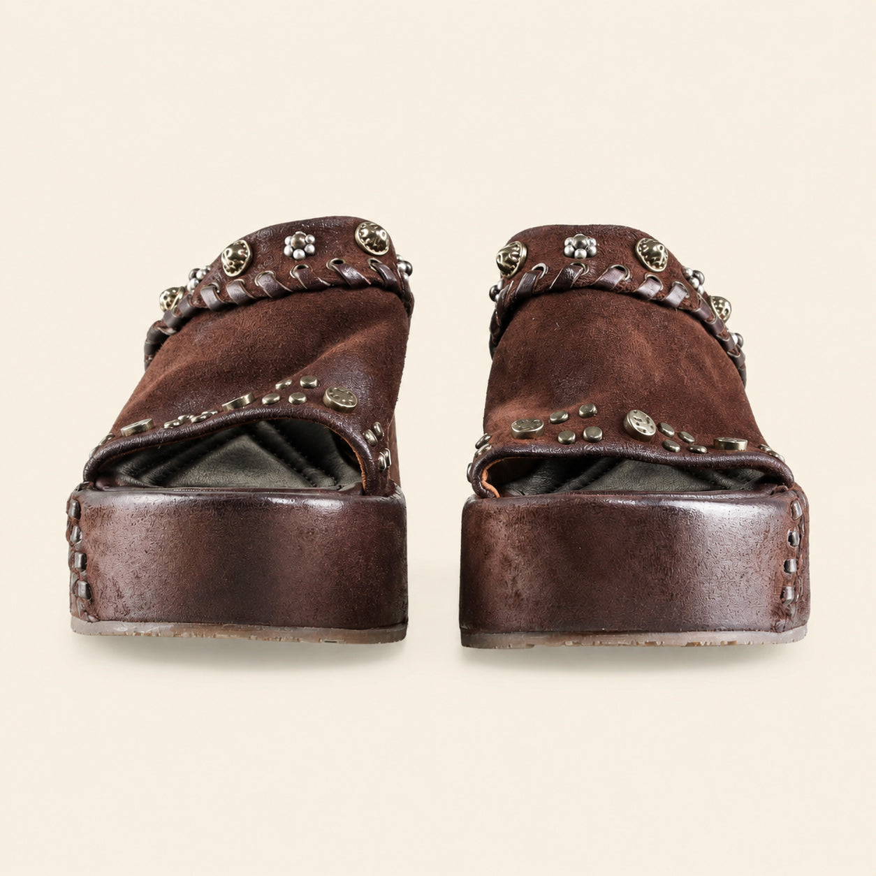 A.S.98 RIBELLA Ebony Italian leather platform sandal, heel and sole detail 