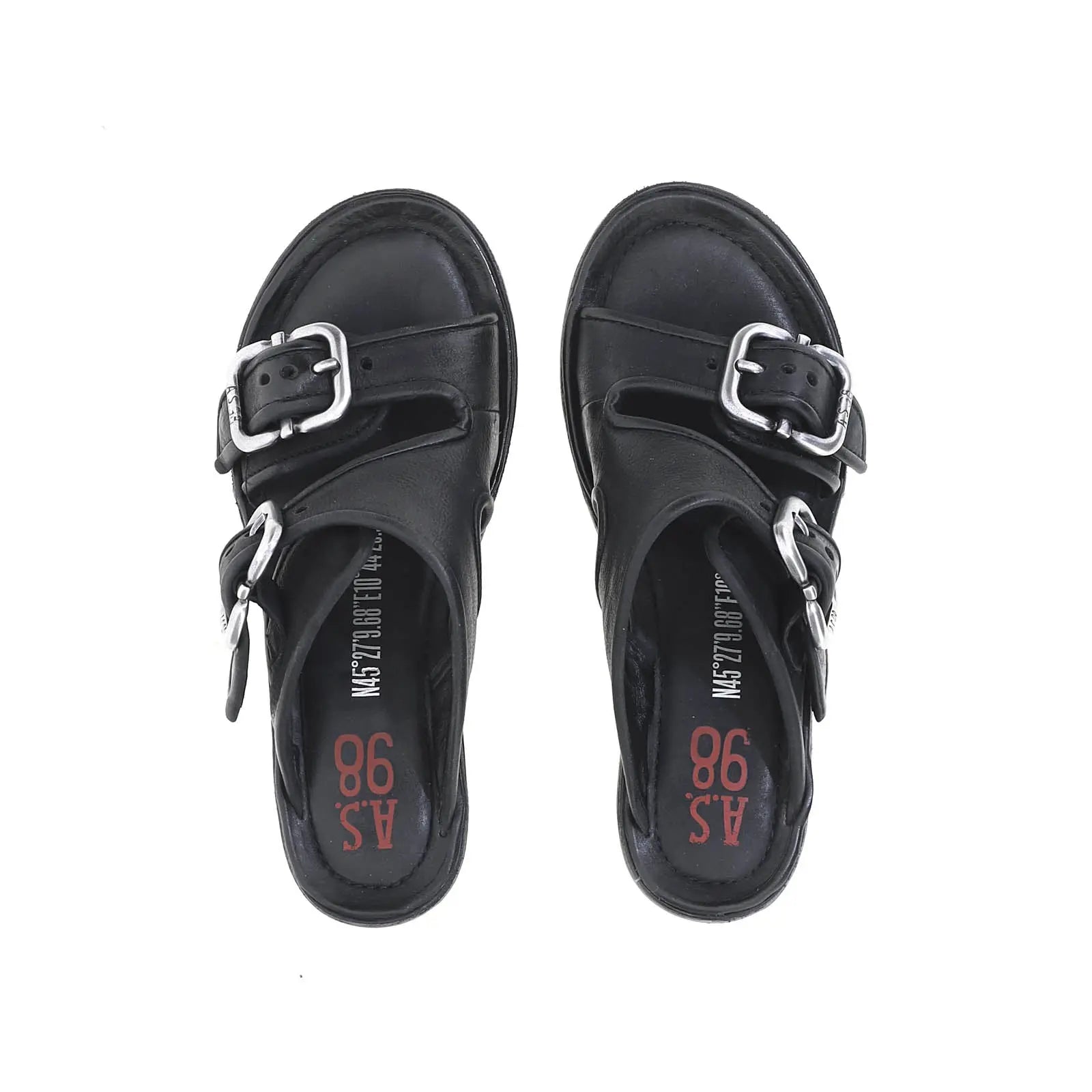 Bentley A.S.98 Black Summer 25 Leather Sandal 