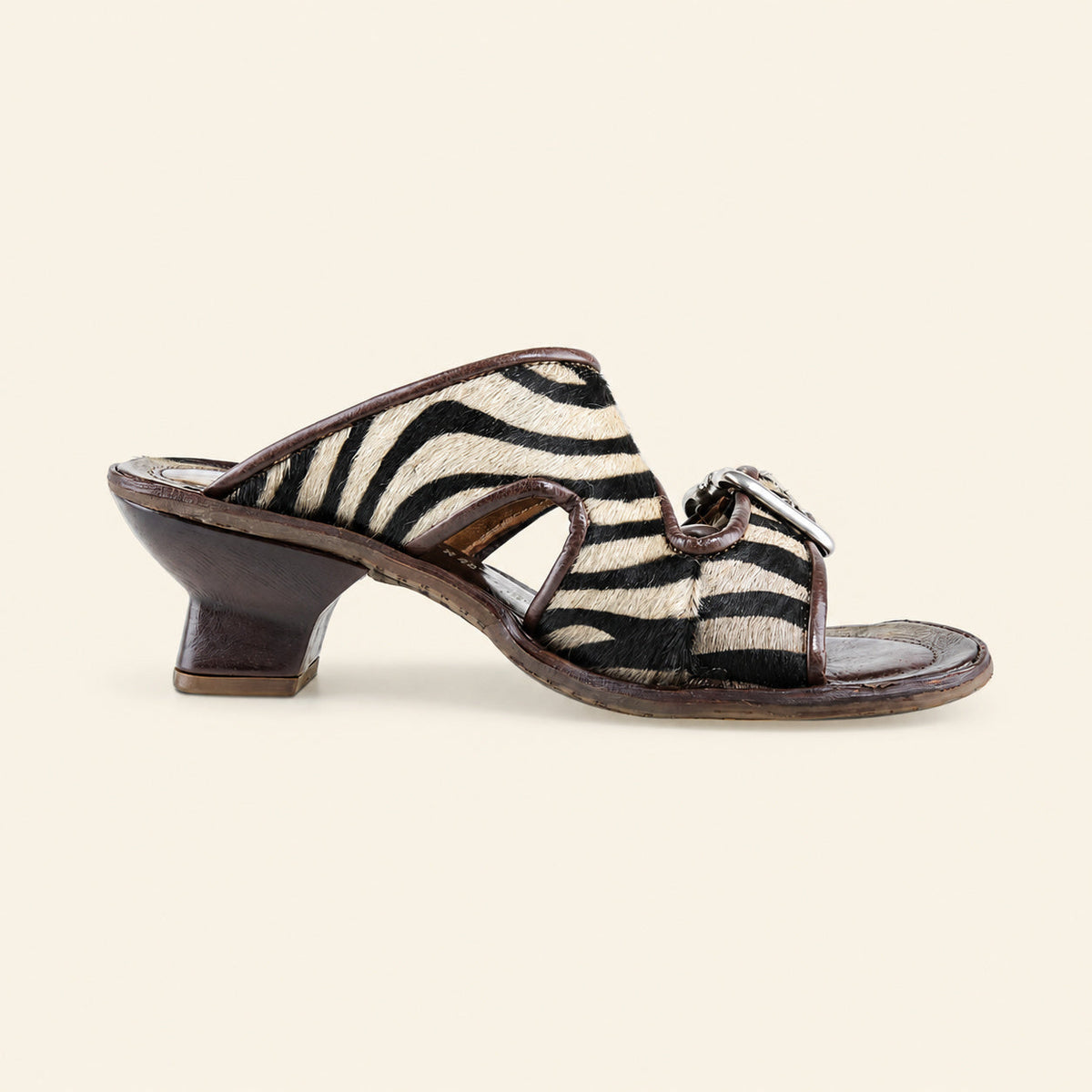 A.S.98 ZEBRANO Safari Zebra Italian leather heeled sandal, outer side profile 