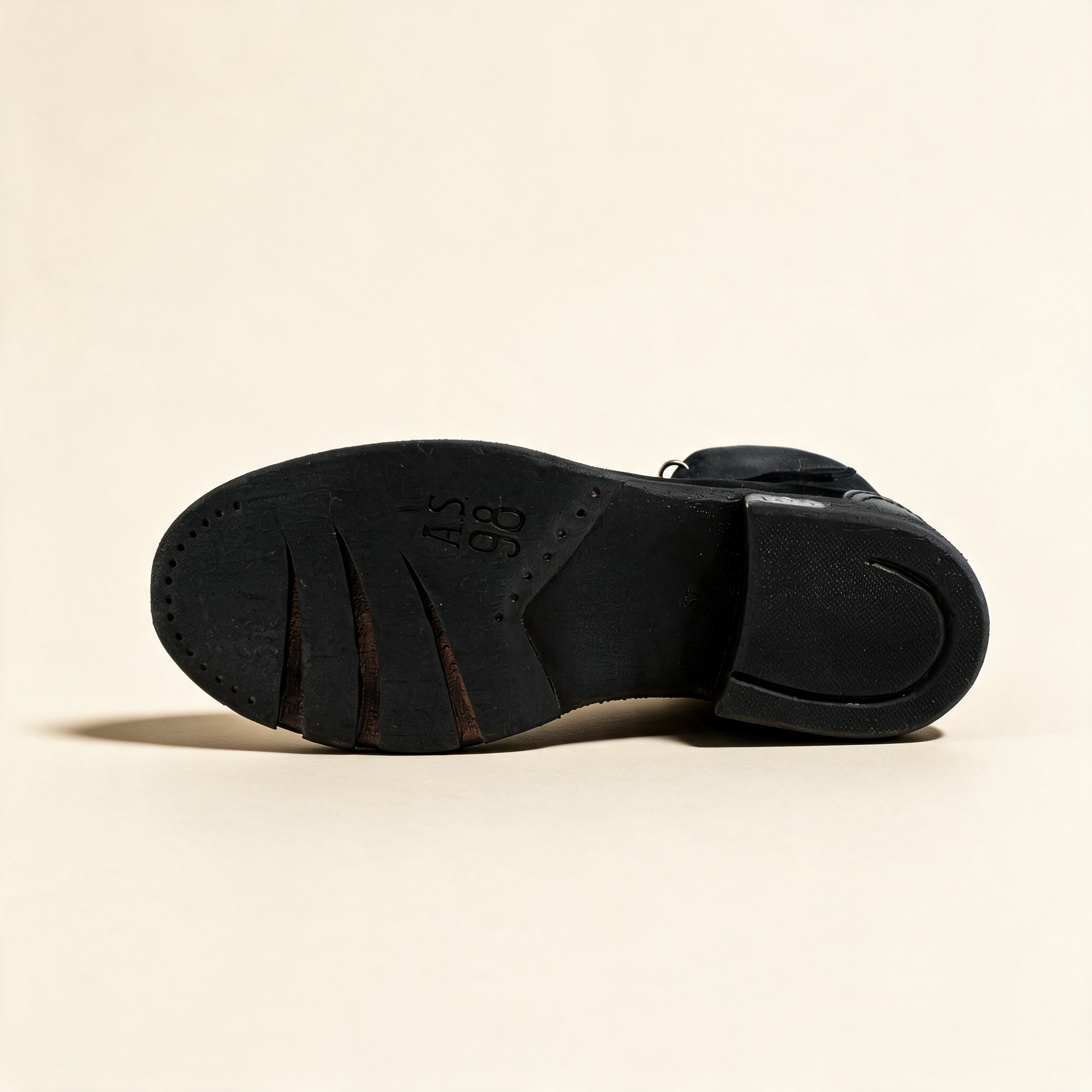A.S.98 NYX Black ankle boots, outsole view 