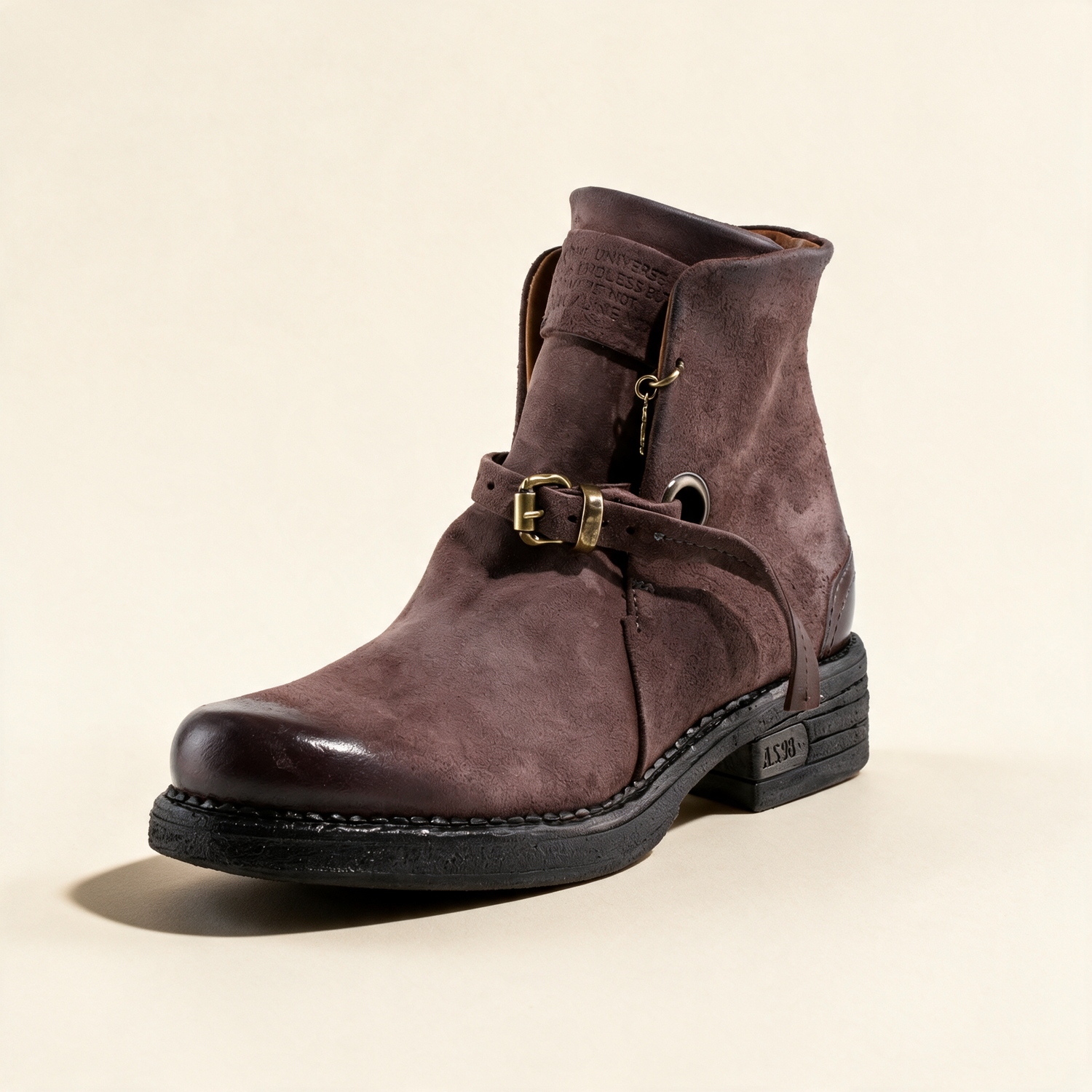 A.S.98 NYX Ebony ankle boots, single three-quarter view 