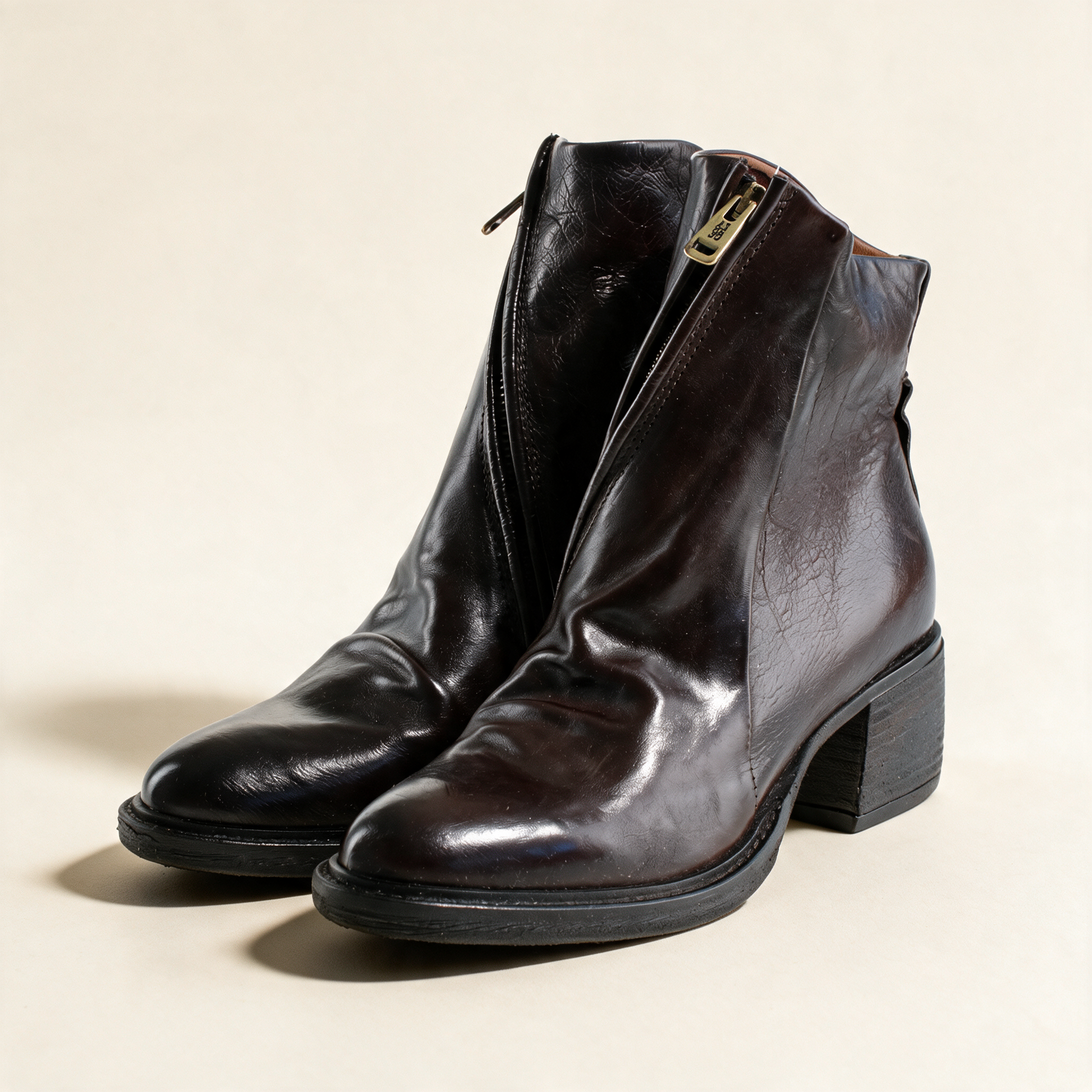 A.S.98 LIRA Ebony ankle boots, pair three-quarter view 