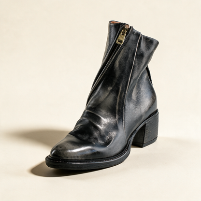 A.S.98 LIRA Charcoal ankle boots, single three-quarter view 