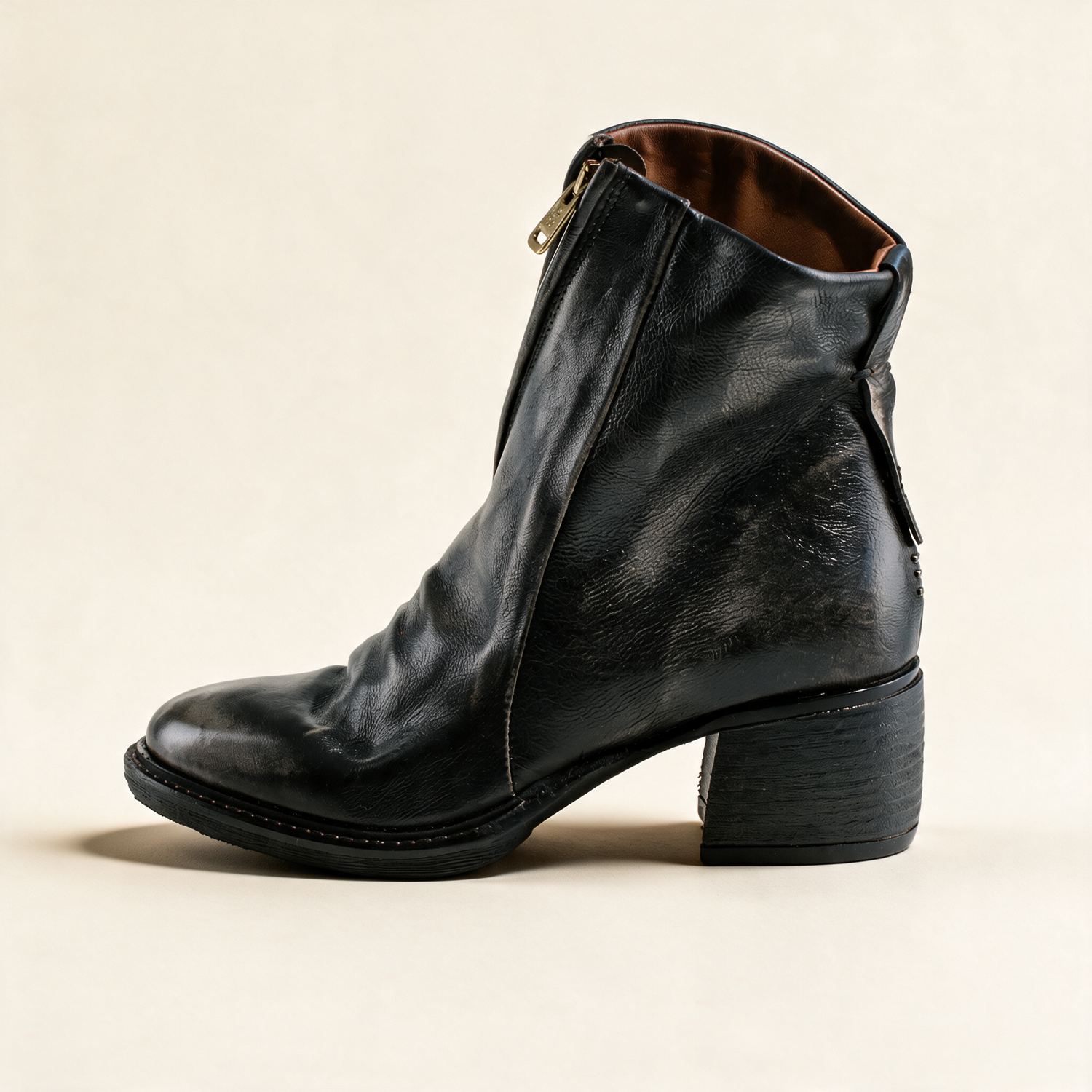 A.S.98 LIRA Charcoal ankle boots, outer side profile 