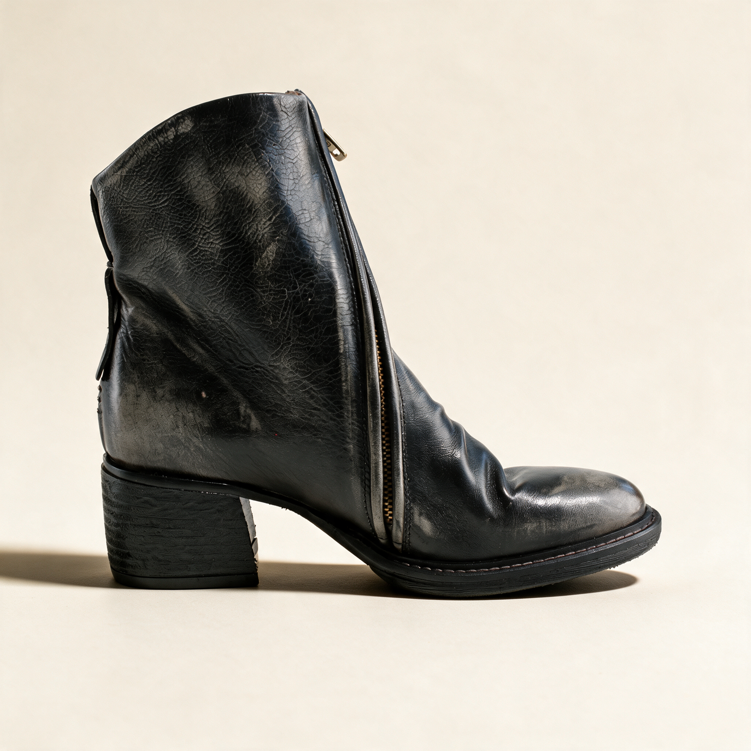 A.S.98 LIRA Charcoal ankle boots, front view 