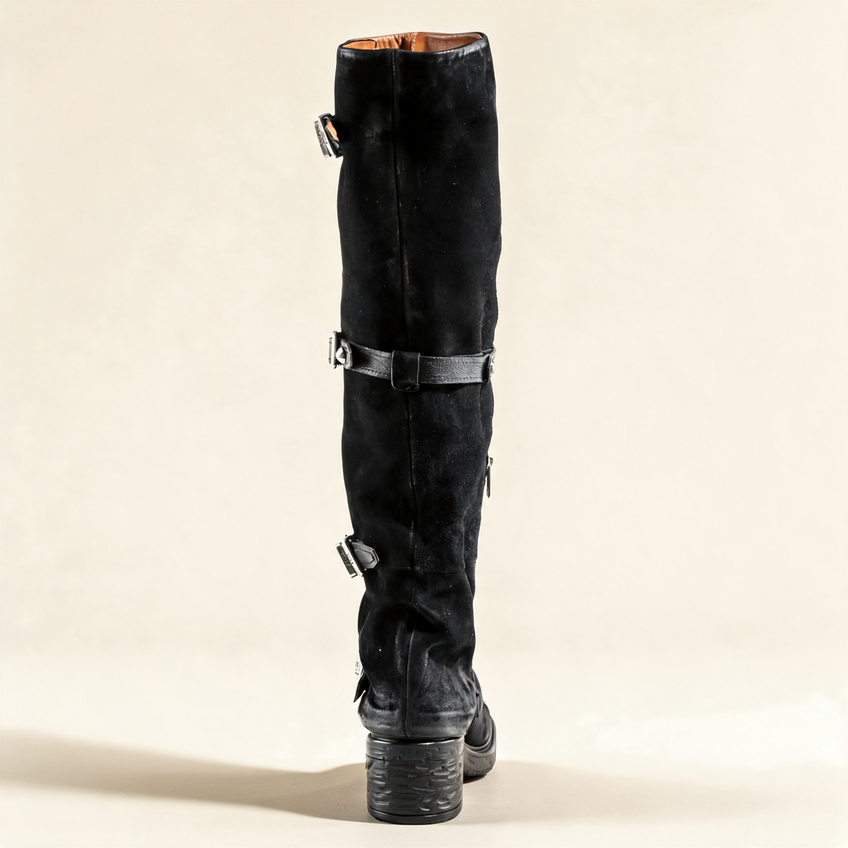A.S.98 ROWENA Black knee-high boots, rear view 