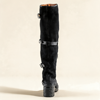 A.S.98 ROWENA Black knee-high boots, rear view 