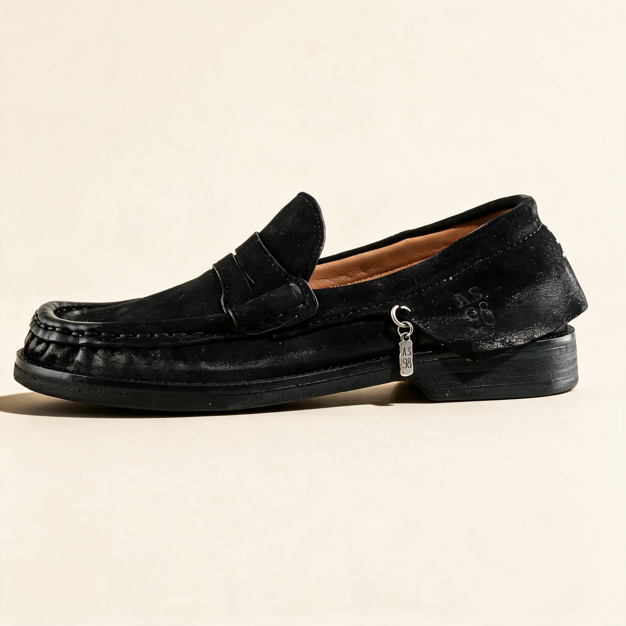 A.S.98 MILO Black loafers, outer side profile 