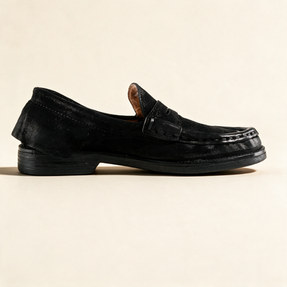 A.S.98 MILO Black loafers, front view 