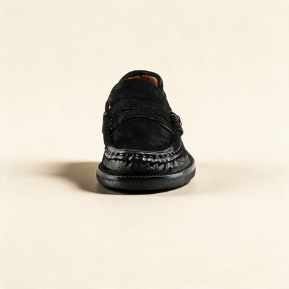 A.S.98 MILO Black loafers, rear view 