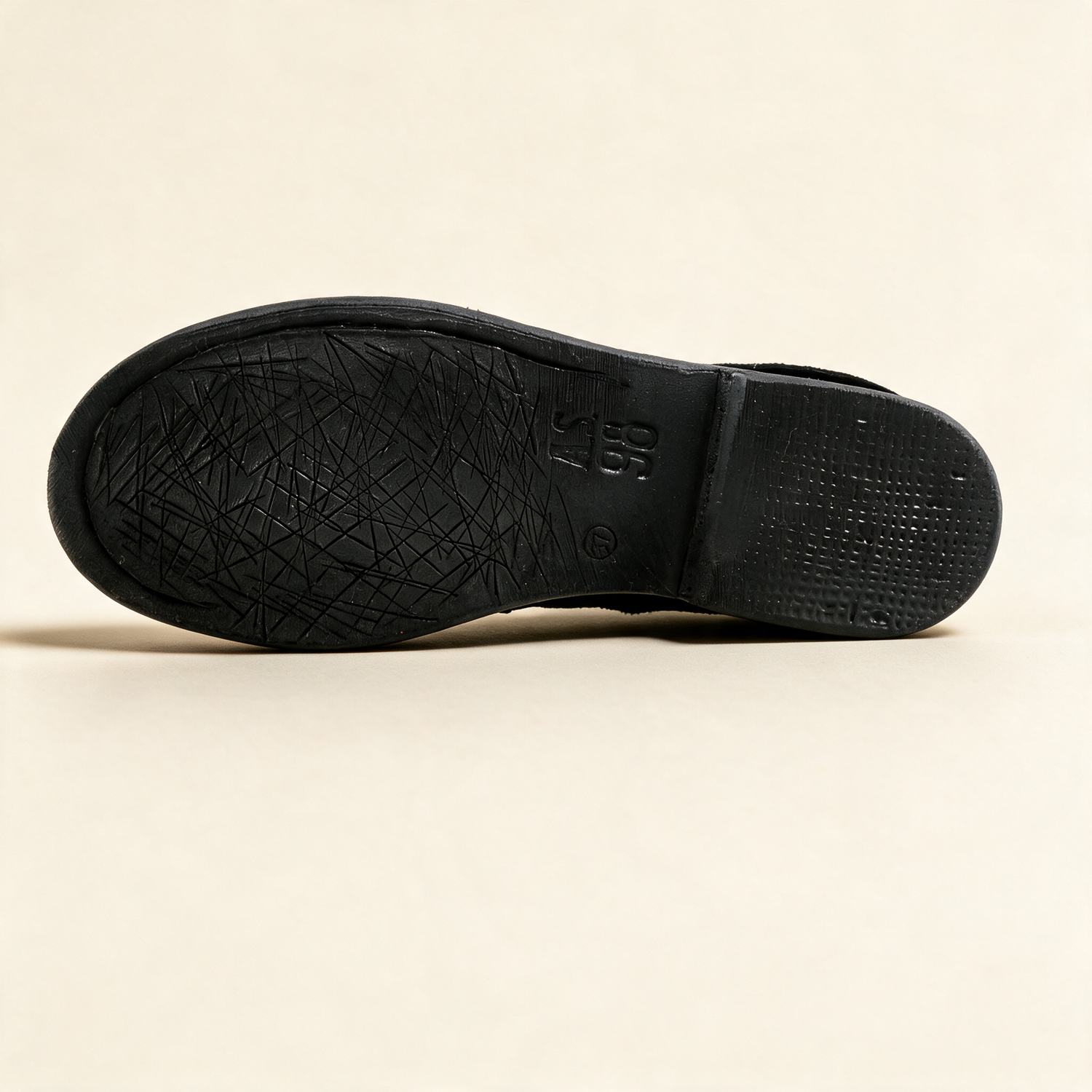 A.S.98 MILO Black loafers, outsole view 