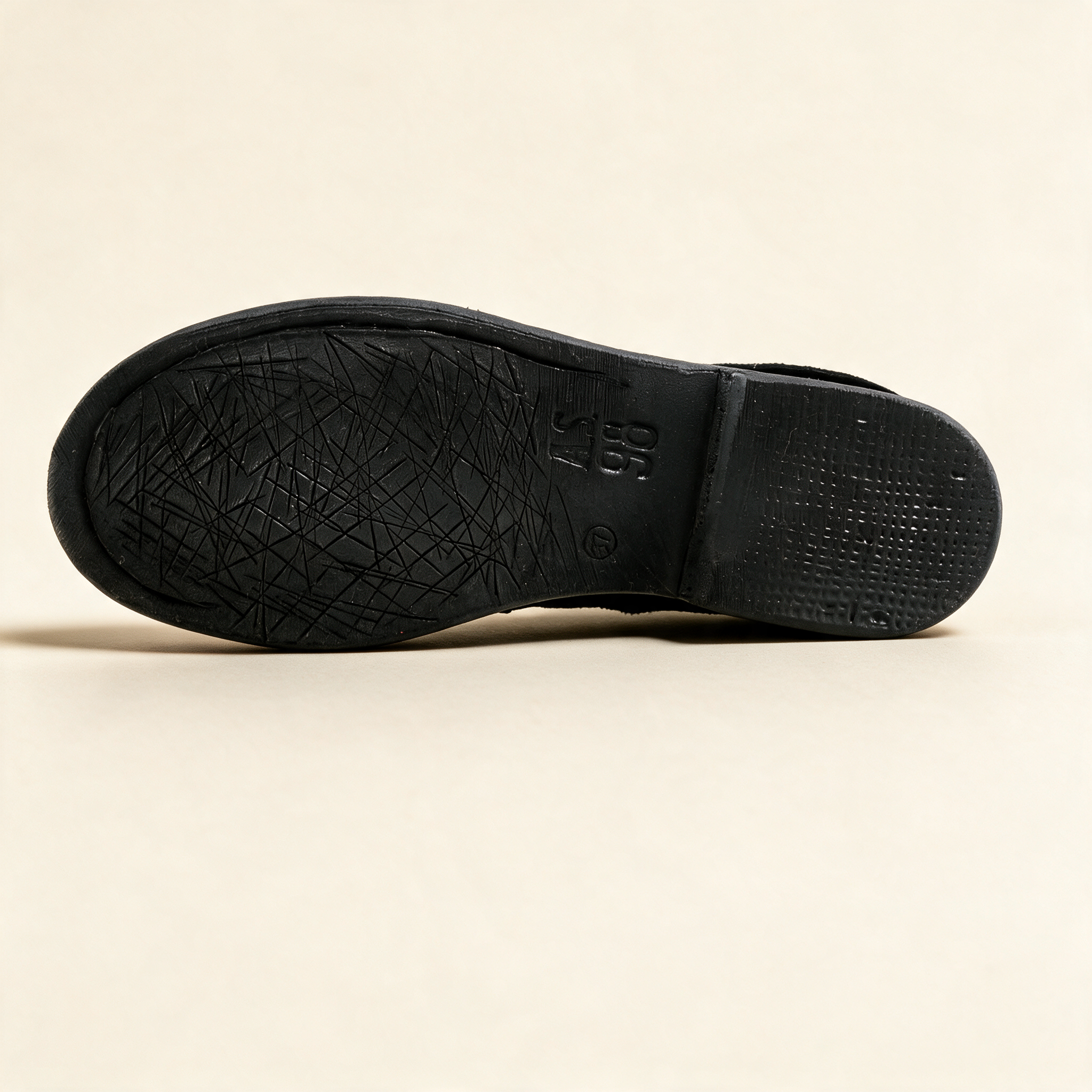 A.S.98 MILO Black loafers, outsole view 