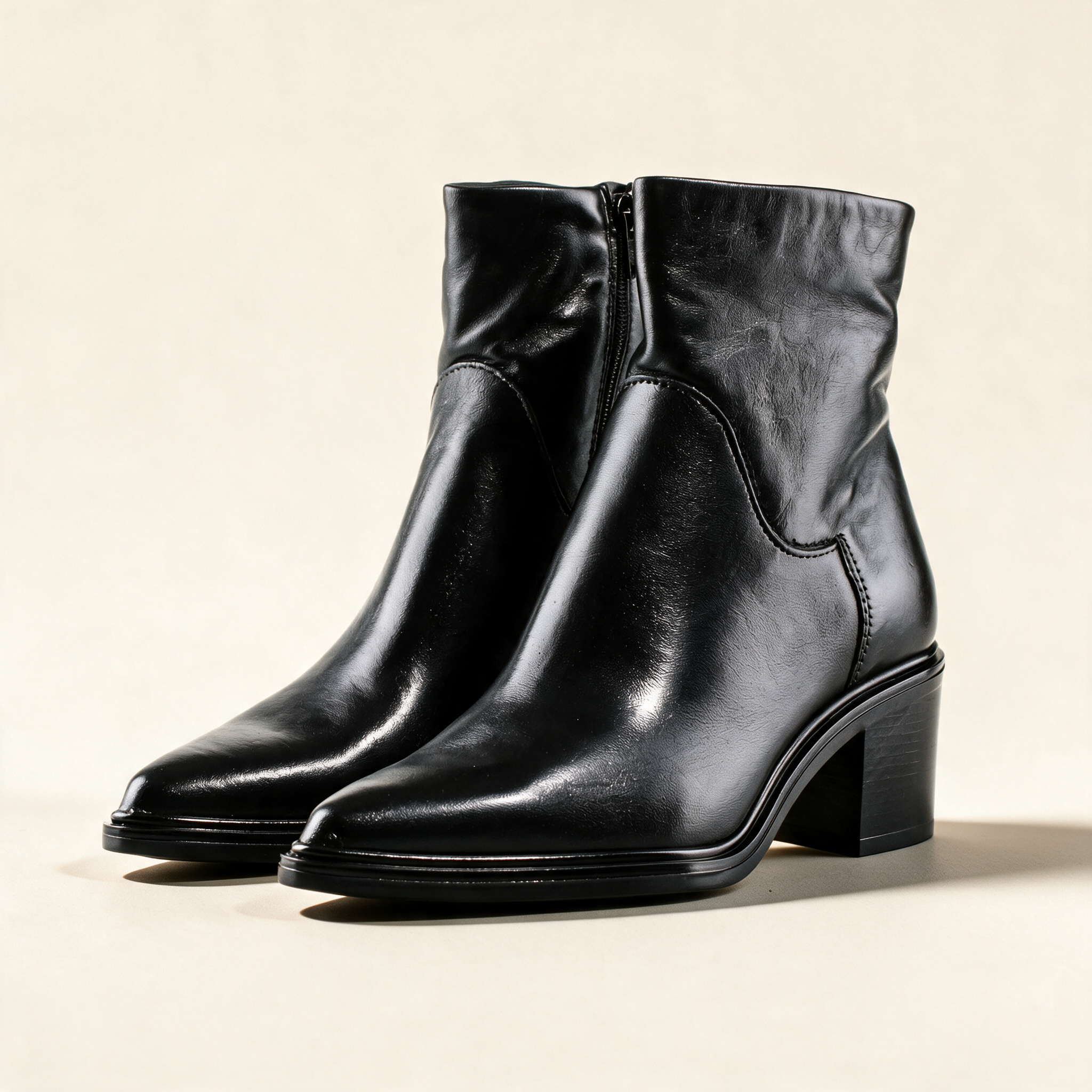 MJUS BRIO Black ankle boots, pair three-quarter view 