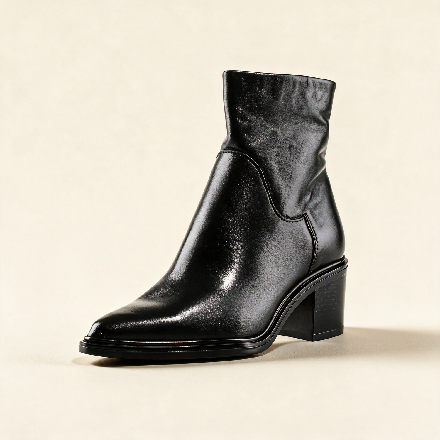 MJUS BRIO Black ankle boots, single three-quarter view 