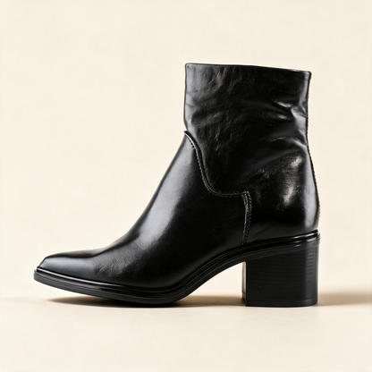 MJUS BRIO Black ankle boots, outer side profile 