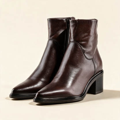 MJUS BRIO Chocolate ankle boots, pair three-quarter view 